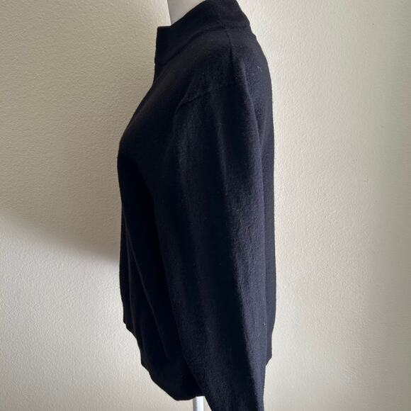 Club House Sweater Merino Wool Blend Black Mock Neck SZXL Pullover Winter Cozy - Picture 3 of 10